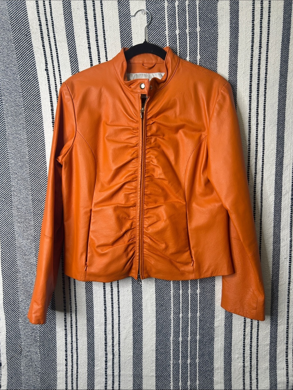 Wilson’s Leather Maxima Fitted Orange Leather Jacket